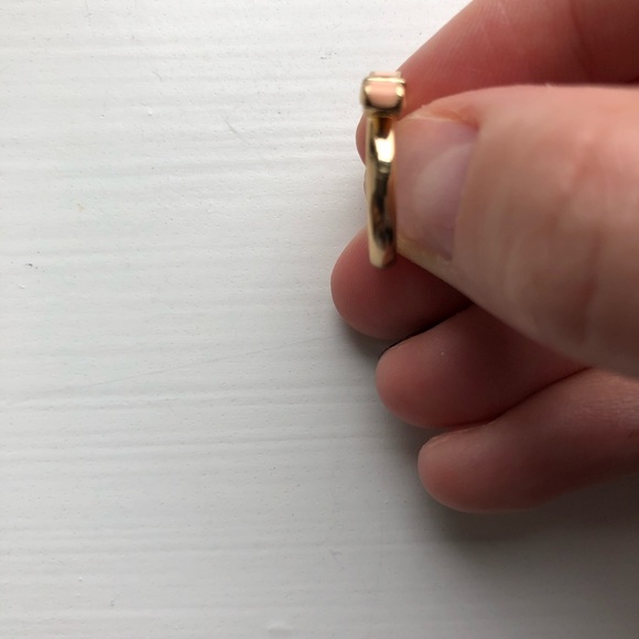 Vintage chic gold & blush pink bow knuckle ring - Picture 4 of 6